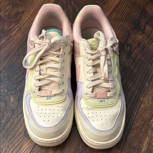 Nike Air Force 1 Cream and Pastel Sneakers